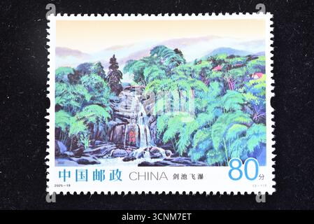 CHINA - CIRCA 2025: In China gedruckte Briefmarken zeigen Moganshan Special Stamps, ca. 2025 Stockfoto