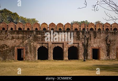 NEU-DELHI, INDIEN - 27. JANUAR 2024 Rotes Fort oder Lal Qila Residenz der Mogulkaiser Stockfoto