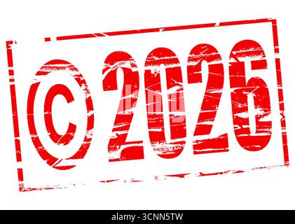 Digitales Composite. Roter Gummistempel - © Copyright, geistiges Eigentum, urheberrechtlich geschützt, Material, erstellt, Stockfoto