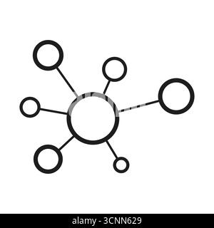 Symbol „verbundene Punkte“. Netzwerk-Hub-Symbol. Datenverbindungselement. Abbildung mit Vektorinformationen. EPS 10. Stock Vektor