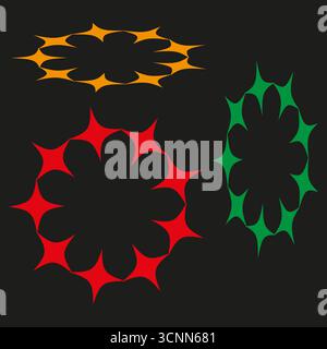 Kreisförmiges geometrisches Symbol. Abstrakte runde Elemente. Farbenfrohe Vektorillustration. Moderne dekorative Ornamente. EPS 10. Stock Vektor