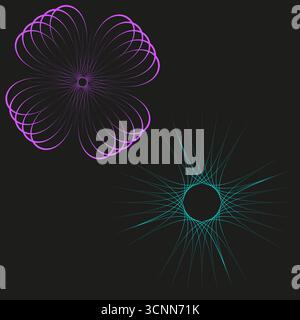 Abstrakte leuchtende Formen. Neonfarben Verläufe. Futuristische Lichteffekte. Moderne Vektor-Illustration. EPS 10. Stock Vektor