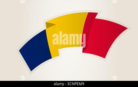 Tschad-Flagge in abstrakter Ribbon-Form, nationales Symbol des Tschad. Dieser Vektor ist ideal für nationale Veranstaltungen, Unabhängigkeitstag, internationale sporen Stock Vektor