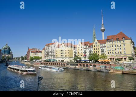 Spree, Nikolaiviertel, Mitte, Berlin, Deutschland *** Spree, Nikolaiviertel, Mitte, Berlin, Deutschland Stockfoto