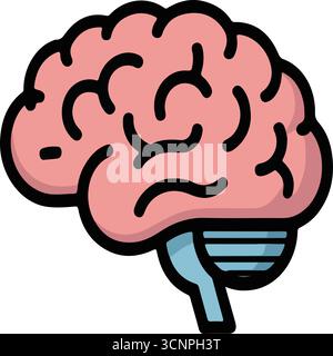 Abbildungen der Symbole des menschlichen Gehirns Stock Vektor