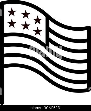 Kontursymbol der amerikanischen Flagge – Vektorsymbol Stock Vektor
