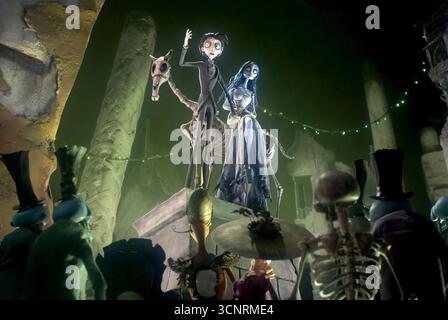 LEICHNAM BRAUT 2005 2005 Warner Bros Pictures Film mit Victor Van Dort gesungen von Johnny Depp und Emily the Corpse Bride gesungen von Helena Bonham-Carter Stockfoto