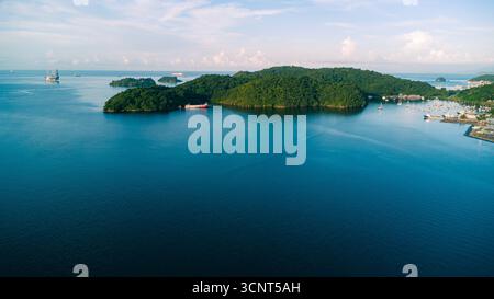 Vogelperspektive auf die westliche Halbinsel von Trinidad. Stockfoto