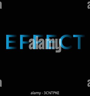 3D-Texteffekt mit blauem Farbverlaufsschatten Stock Vektor