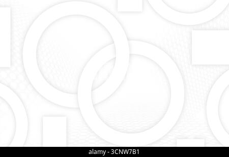 Abstrakter weißer geometrischer Kreis Hintergrund Stockfoto