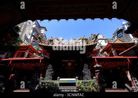 Taipei Tianhou Tempel, ein historischer Tempel, der der Meeresgöttin Mazu in Taipeh Taiwan gewidmet ist Stockfoto