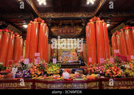 Taipei Tianhou Tempel, ein historischer Tempel, der der Meeresgöttin Mazu in Taipeh Taiwan gewidmet ist Stockfoto