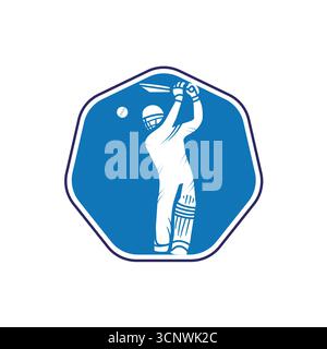 Cricket-Player-Logo Stock Vektor