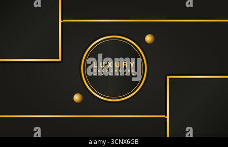 Eleganter luxuriöser Hintergrund mit einer Kombination aus Gold und Schwarz. Geeignet für Premium-Designs und digitale Kunstwerke. Stock Vektor