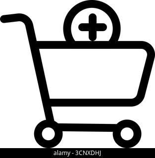 Warenkorb mit Pluszeichen-Symbol Stock Vektor