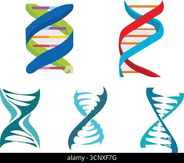 Spiralmolekül-Symbole Illustrationen Und Vektoren Stock Vektor