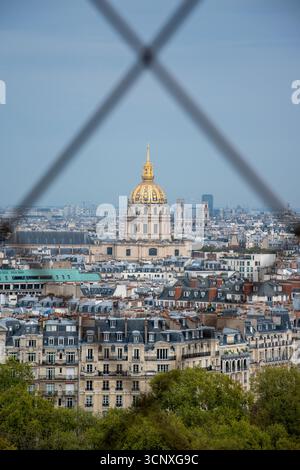 Blick auf die Invaliden vom Eiffelturm Stockfoto