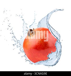 Wasserspritzer auf Obst Stockfoto