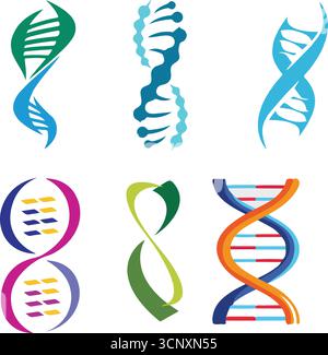 Spiralmolekül-Symbole Illustrationen Und Vektoren Stock Vektor