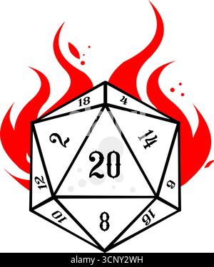 D20 Würfelsymbol – Vektorsymbol Stock Vektor