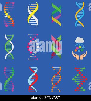 Spiralmolekül-Symbole Illustrationen Und Vektoren Stock Vektor