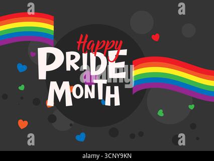 Happy Pride Month Banner – Vektor-Illustration Stock Vektor