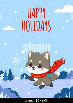 Glückwunsch 2024 Grußkarte Stock Vektor