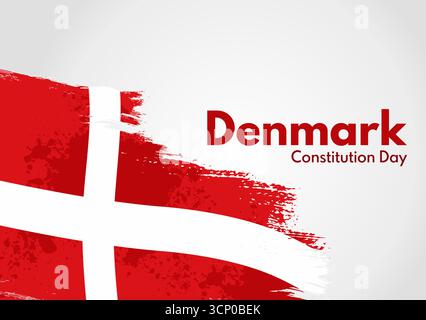 Dänischer Tag der Verfassung mit Grunge-Flagge - Vektor-Illustration Stock Vektor