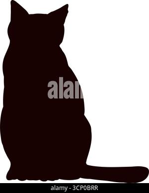 Silhouette der sitzenden Katze - Vektorillustration Stock Vektor