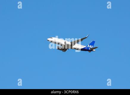 SAS, Scandinavian Airlines System, Airbus A320 Flugzeug, Cargo Hill, Budapest, Ungarn, Magyarország, Europa Stockfoto