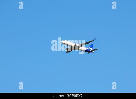 SAS, Scandinavian Airlines System, Airbus A320 Flugzeug, Cargo Hill, Budapest, Ungarn, Magyarország, Europa Stockfoto
