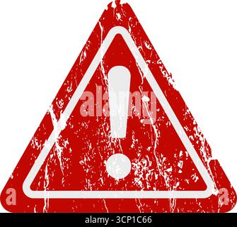 Rotes Warnzeichen mit Ausrufezeichen Stock Vektor