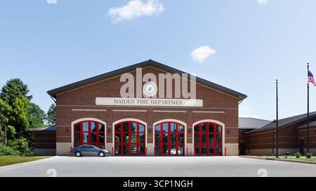 Maiden, North Carolina, USA-14. Juli 2025: Neues Feuerwehrgebäude, Stand 2025. Stockfoto
