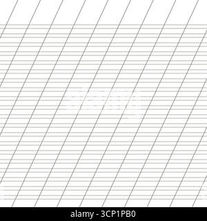 Diagrammpapier. Bedruckbares liniertes Rasterpapier mit farbigen, diagonalen Linien. Geometrisches Muster für Schule, schräges Notizbuch. Realistisches liniertes Papier Stock Vektor