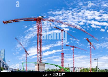 Kranbaustelle, Frankfurt Stockfoto