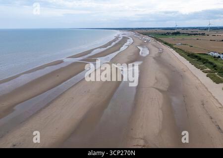 Aus der Vogelperspektive von Bridlington South Beach (Blick ca. nach Süden), East Riding von Yorkshire, Großbritannien. Stockfoto