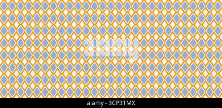 Retro Diamond Gitter, Senf und Periwinkle Gitter wiederholen Stock Vektor