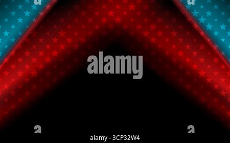 Glattes Konzept eleganter abstrakter Hintergrund der USA-Flagge. Corporate American Red Blue Flag Vektor Design Stock Vektor