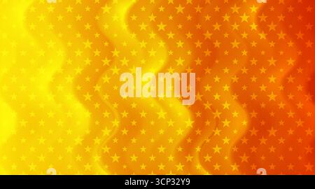Leuchtend orange glatte Wellen und abstrakter Hintergrund mit Sternenmuster. Elegantes Vektor-Design Stock Vektor