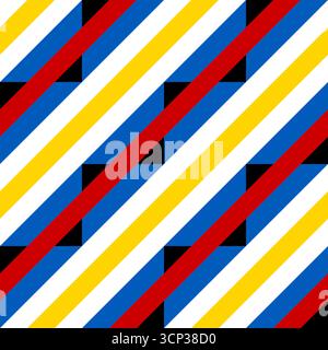 Bunte Zickzack, Diamanten und optische Illusion, nahtloses geometrisches Vektormuster. Auffälliges abstraktes Design Hintergrund, Stoff, Tapete, Cover Design Stock Vektor