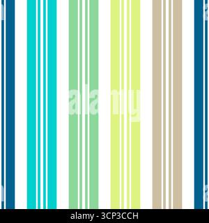 Vertikales Streifenmuster. Nahtloses Design mit auffälligen und dezenten Farben. Stock Vektor