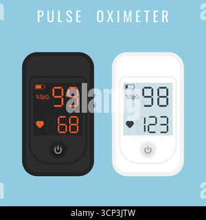 Medizinisches Pulsoxymeter-Überwachungsgerät Stock Vektor