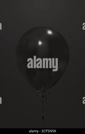 Schwarzer Ballon auf schwarzem Hintergrund. Gilt für Social Media Black Friday-Werbebanner. Stock Vektor