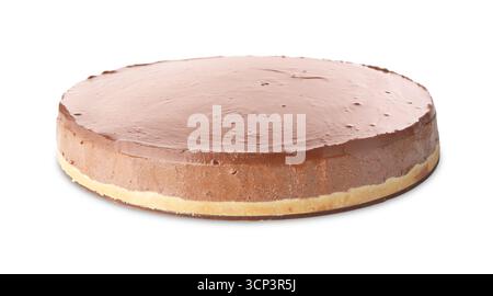Ein köstlicher Schokoladen-Käsekuchen, isoliert auf weiß Stockfoto