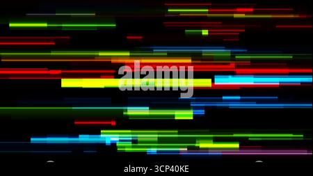 Abstrakter blau-oranger Tech-Hintergrund mit leuchtenden Neonlinien. Retro-Grafik mit Lasereffekt. Futuristische Vektor-Illustration Stock Vektor