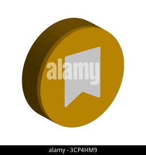 Isometrisches Lesezeichen-Symbol. Tag-Grafik speichern. Dreidimensionales Symbol. Vektorwebabbildung. Stock Vektor