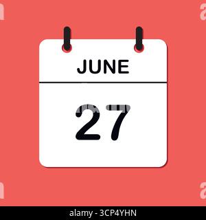 Juni. Symbol für Tageskalender für Design. Einfaches Design für Geschäftsbroschüren, Flyer, Printmedien, Werbung. Leicht bearbeitbar Stock Vektor