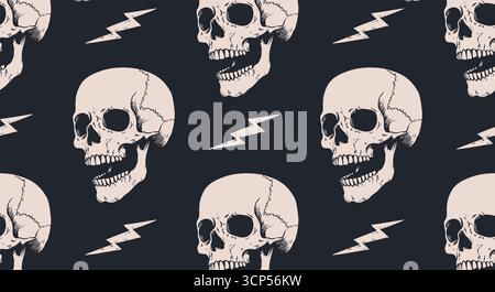 Totenschädel. Halloween-Karte Stock Vektor