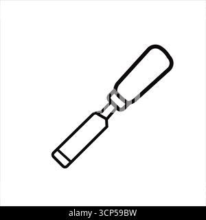 Auffallend einfaches Meißel Illustration Präzisionswerkzeug für Holzbearbeitung und Handwerk, das klare Linien und essentielles Design betont Stock Vektor