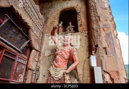Maijishan Grottoes, ein Weltkulturerbe in Tianshui, Provinz Gansu Stockfoto